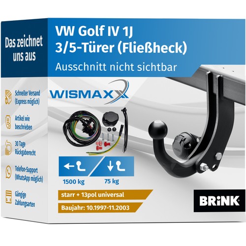 Anhängerkupplung für golf - vw,