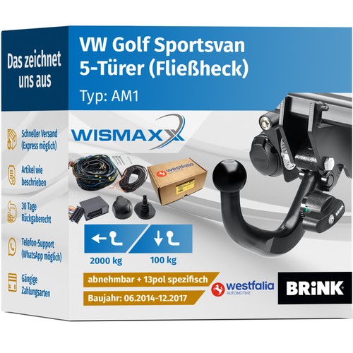 Anhängerkupplung für golf - vw,